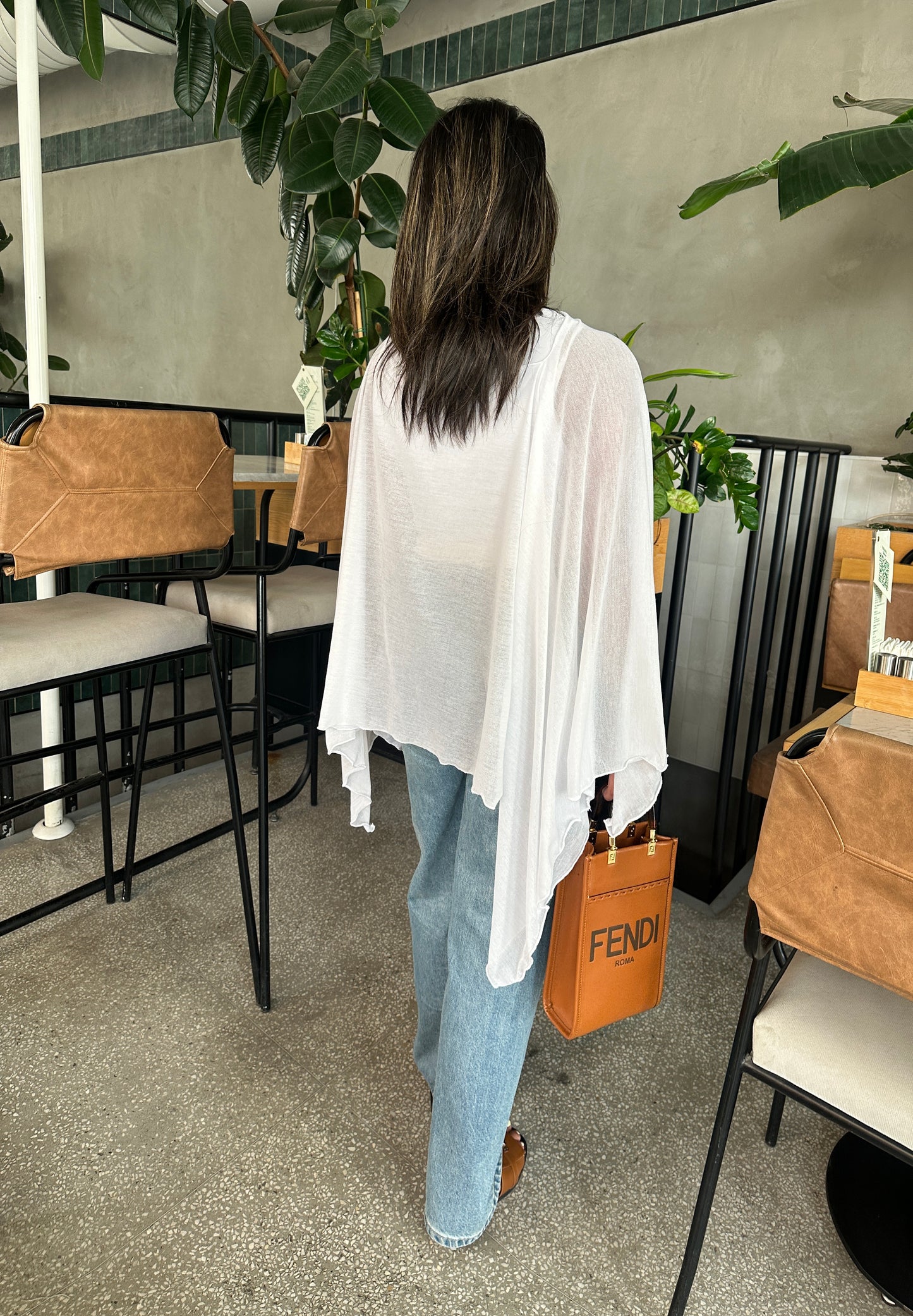 Cropped cape-see through