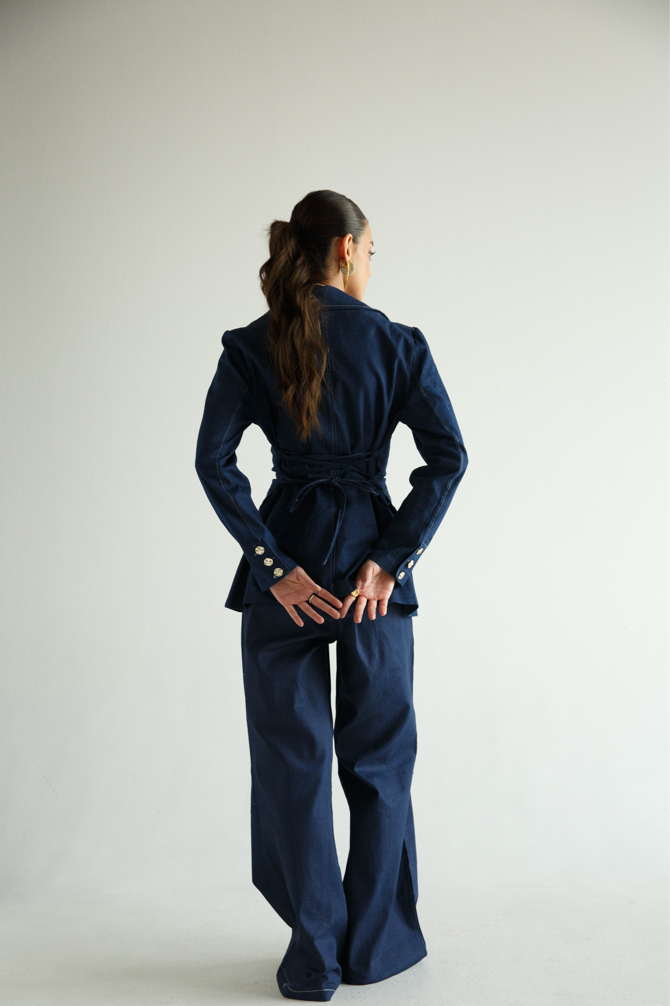 denim suit