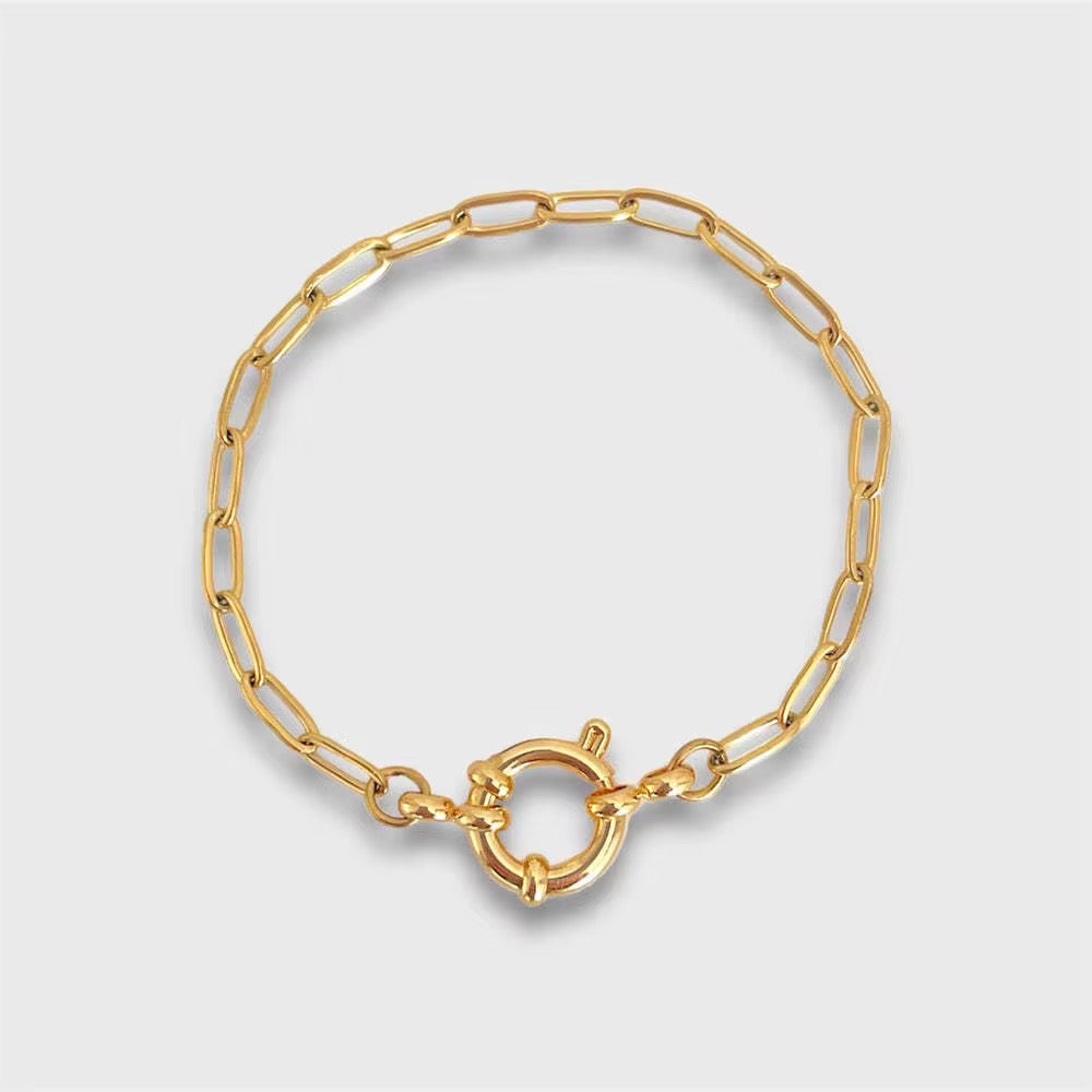 chain on hoop bracelet