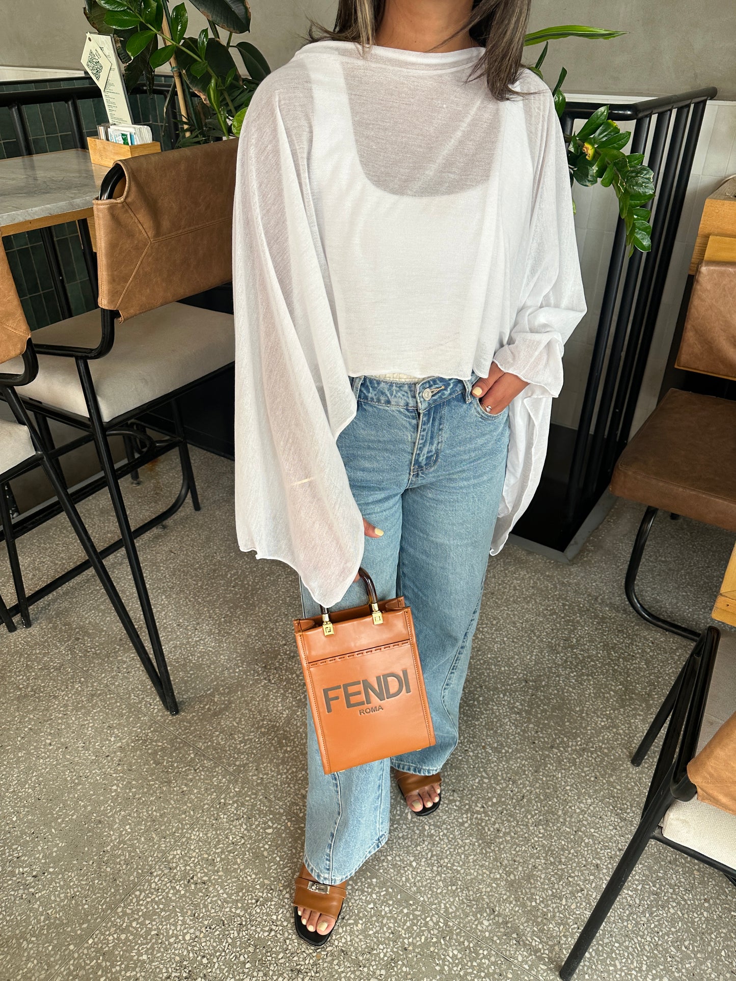 Cropped cape-see through