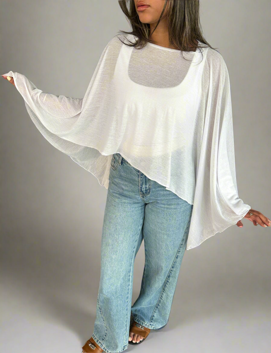Cropped cape-see through