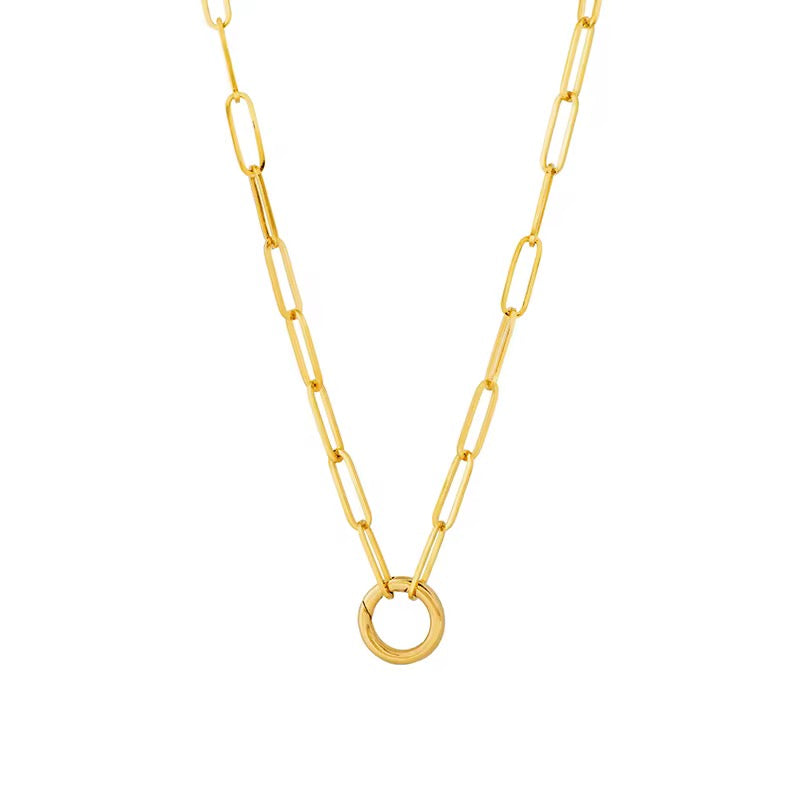chain on hoop necklace