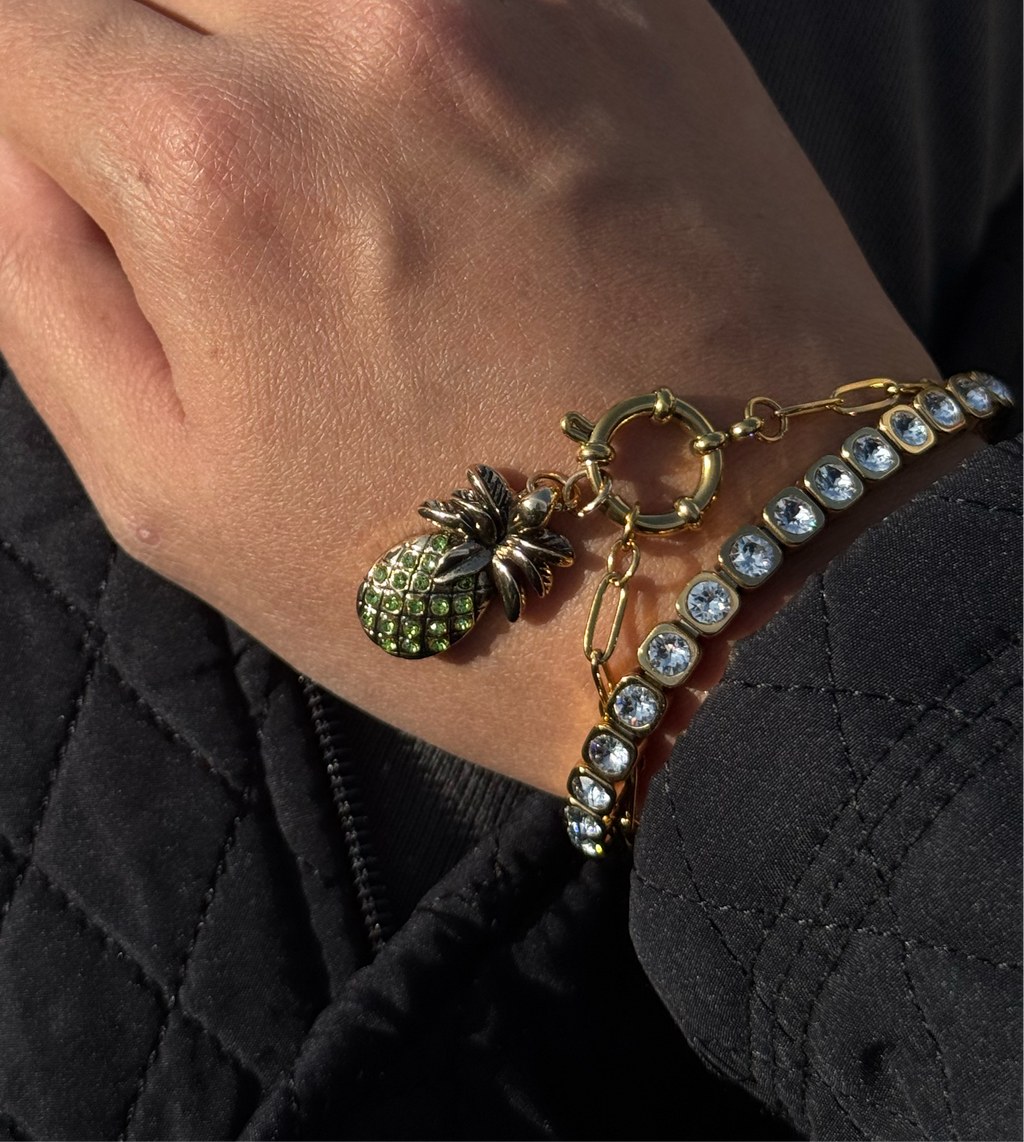 chain on hoop bracelet