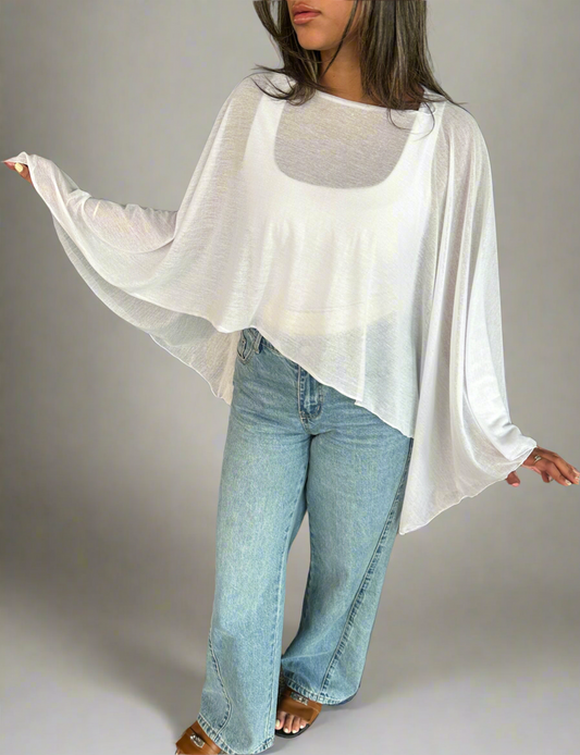 Cropped cape-see through